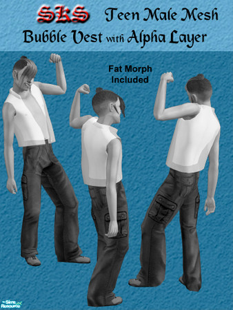 Sims 2 — Mesh_TMT Bubble Vest by 71robert13 — Double layered mesh: Base layer = nude body: Solid, Alpha layer = Vest: