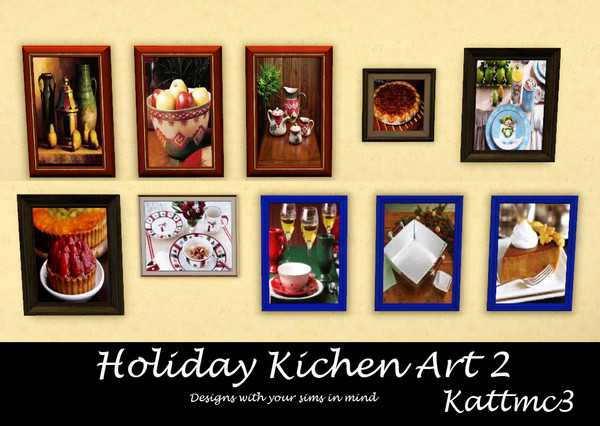 Sims 3 —  Holiday Kitchen Art 2 by kattmc3 — This is the second set of Holiday Kitchen Art. Just in time for the holidays