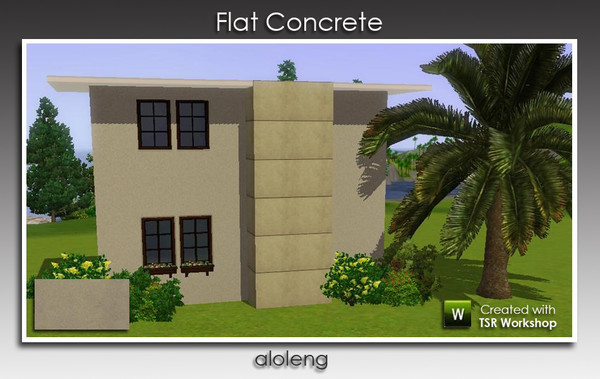 Sims 3 — Flat Concrete by aloleng — Flat Concrete, great for outdoors. Pattern is the horizontal concrete at the front of