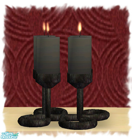 Sims 2 — Candle Set Part I-Spiral Candle - Black by Paleoanth — Part I of a multi-part candle set. This is a spiral base
