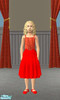 Sims 2 — Cardinal Christmas Gown - Child by Riverwillows — Rich red formal gown for Child. Perfect for the holidays!!