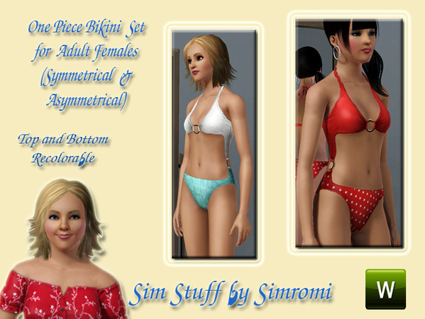 Sims 3 —  Simromi_af_one_piece_Bikini_set by simromi — Tired of loosing the top or bottom of you bikini? Well here is the