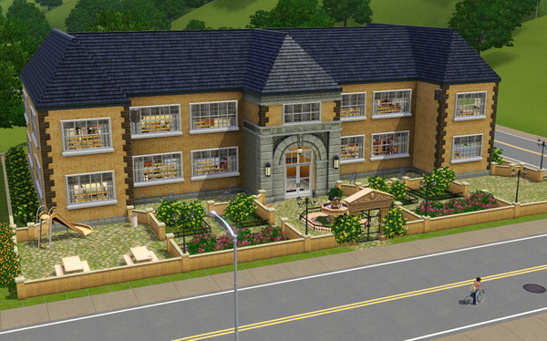 Sims 3 — Maywood Elementary School by hawkearrow — This is another very simple one. I wanted to replace the school in