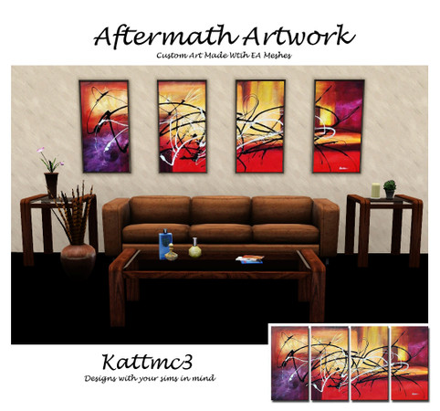 Sims 3 — AFTERMATH ART by kattmc3 — AFTERMATH is a beautiful 4 piece picture. All four pieces go together to make one big