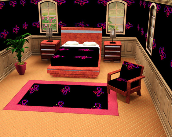 Sims 3 — A pink pattern by tit_ferr — calligraphic decor with letter A
