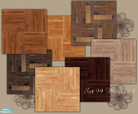 Sims 2 — Set 99 Parquet 3 by Lianaa — Set 99 Parquet 3- 7 wood floors, 2 styles, 2x2
