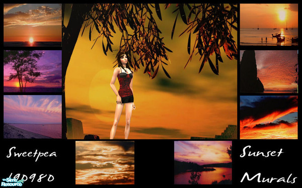 Sims 2 — Murals----sunset by sweetpea190980 — mural set---sunset 9 beautiful sunset murals for your sims first of my set