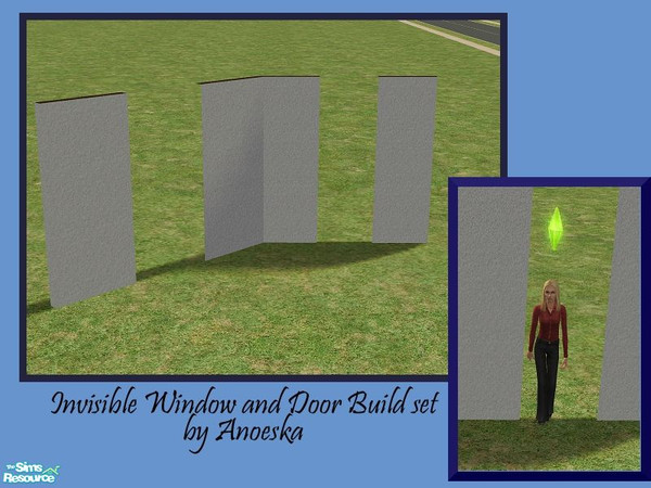Sims 2 — Invisible Door by AnoeskaB — Invisible door - straight part. The purpose of this set is for use in special build