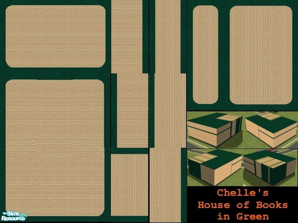 Sims 2 — Chelle's House of Books in Green by Rogue4378 — Ever wanted a house made of books? With these walls and floors