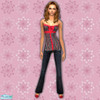Sims 2 — Top Stripe and Lace by So Mysterious — For young adult & adult! ^-^