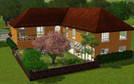 Sims 3 — Rose Court by Taiyles — A spacious brick home wrapped around a secret courtyard full of blooming flowers and
