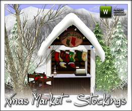 Sims 3 — XMas Market Stocking Stall by sim_man123 — TSR XMas Market 2009 Stocking Stall. Small set that includes the