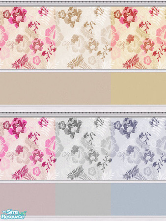 Sims 2 — Floral Wall Set by lilloz — 