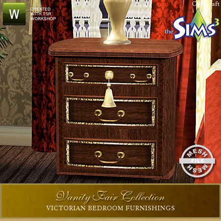 Sims 3 — Vanity Fair Collection Nightstand by Cashcraft — An updated and revised Vanity Fair nightstand for the bedroom.