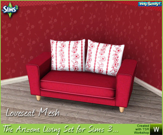 Sims 3 — 'The Arizona' Loveseat by shtinky — 'The Arizona' upgraded for The Sims 3! It has enhanced geometry, and piping