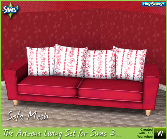 Sims 3 — 'The Arizona' Sofa by shtinky — 'The Arizona' upgraded for The Sims 3! It has enhanced geometry, and piping on