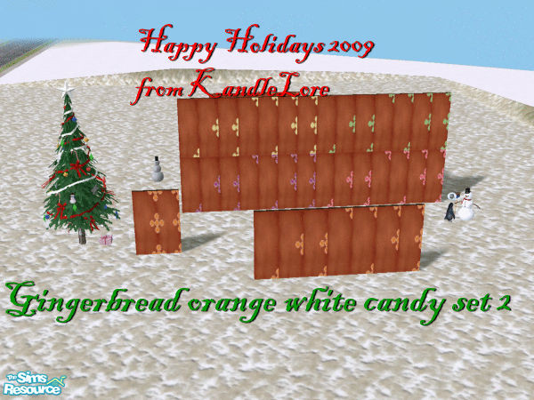 Sims 2 — Gingerbread orange & white candy set2 by Kaeliana BrightStar — A gingerbread wall for your sims to build