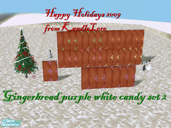 Sims 2 — Gingerbread purple white candy set 2 by Kaeliana BrightStar — A gingerbread wall for your sims to build their