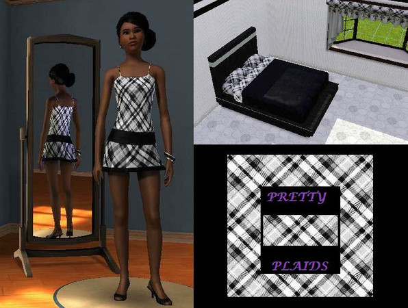 Sims 3 — Plaid 4 by jezebel_the_nun — Diagonal plaid pattern