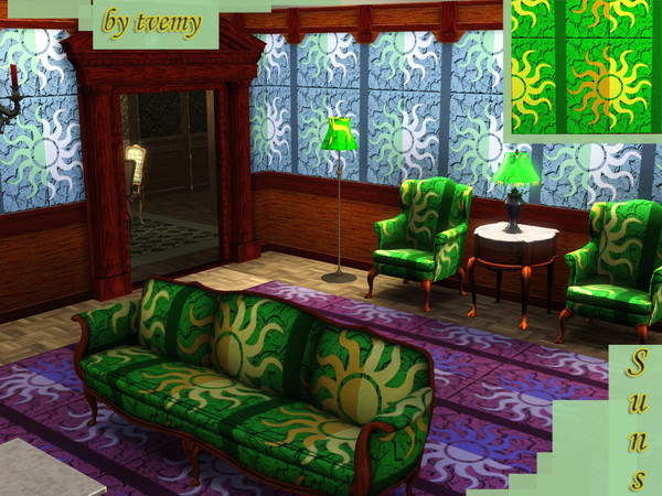 Sims 3 — Shining Suns Pattern by tvemy — Add some suns to your room and your heart :)