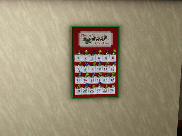 Sims 3 — Countdown to Christmas by jezebel_the_nun — Christmas Advent calendar with candies for each day