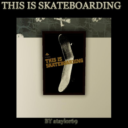 Sims 3 — This Is Skateboarding by ataylor69 — Skateboarding poster with a broken skateboard and saying "This is