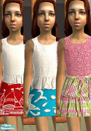 Sims 2 — Summerdresses by annefranzen — Colourful top and skirt sets for children. Mesh by Tantra here at TSR is