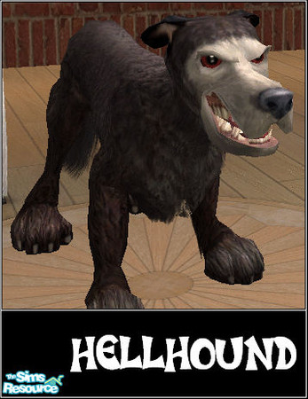 Sims 2 — Hellhound by Scrawffler — A dangerous mystical dog that your most evil Sims cannot do without! It won't require