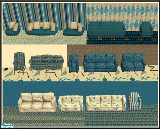 Sims 2 — Superset Seating by elainearora — I am making a superset with multiple items in each category in the same base
