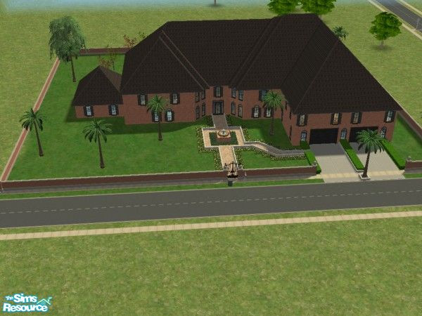 Sims 2 — 1 Palm Tree Drive by hockeydude12 — Hudge Mansion includes kitchen, family room, gym, spa, bowling alley, game
