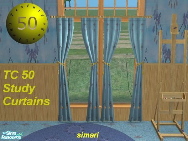 Sims 2 — TC50 Study Room - Study Curtains by simari — A study room made with the textures by Atwa for our special texture