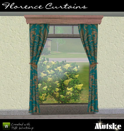 Sims 3 — Florence Curtain Tall 2x1 by Mutske — 3 Recolorable part.5 Variation. Make sure that your game is fully patched