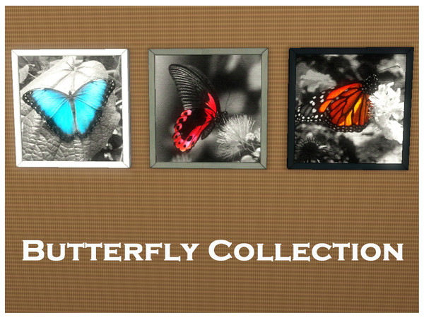 Sims 3 — Butterfly Collection by AbsintheBess — A set of three butterfly prints. They were originally photographs which I