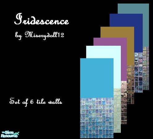 Sims 2 — Iridescence- Tile Wall Set by mannequinofmisery — Beautiful glass wall tile set.