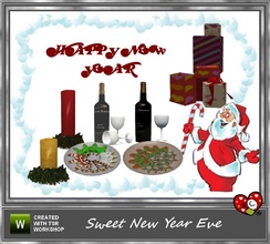Sims 3 — Sweet New Year Eve Set by mensure — Sweet New Year Eve Set has 8 decorative objects. Cookie plates, candles,