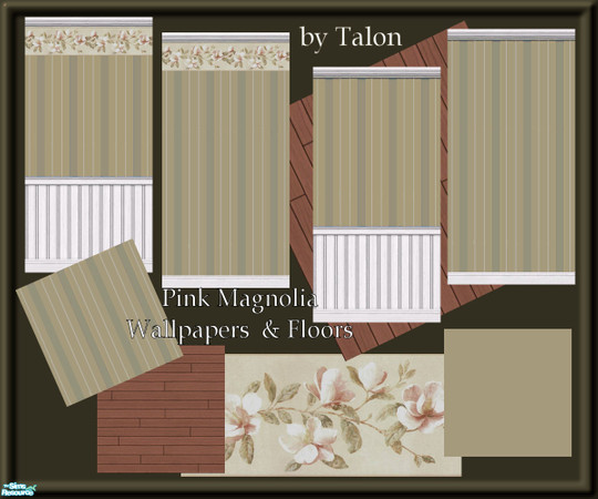 Sims 2 — Pink Magnolia Wallpapers and Floors by Cerulean Talon — Light colors and rich textures that will look great in