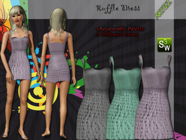 Sims 3 — Ruffle by Artizz2 — Artizz Ruffle Dress.Enjoy.Happy New Year