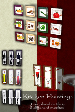 Sims 3 — Kitchen Paintings by tine93 — Set of two triptycs, for the kitchen walls