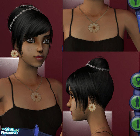 Sims 2 — Heirbloom--Daisy by saimaasad — Matching earrings and neclaces. Part of my heirbloom jewelery set.