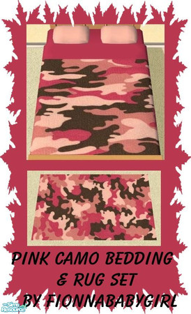 Sims 2 — Pink Camo bedding set by fionnababygirl — Here is the latest in my Camo collection. Pink camo bedding with a