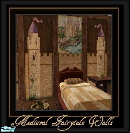 Sims 2 — Medieval Fairytale Wall Set by galilea — 