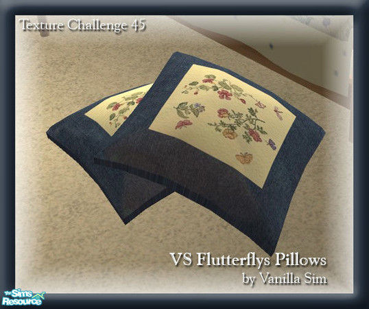 Sims 2 — VS Flutterflys Bedroom Pillows by Vanilla Sim — 