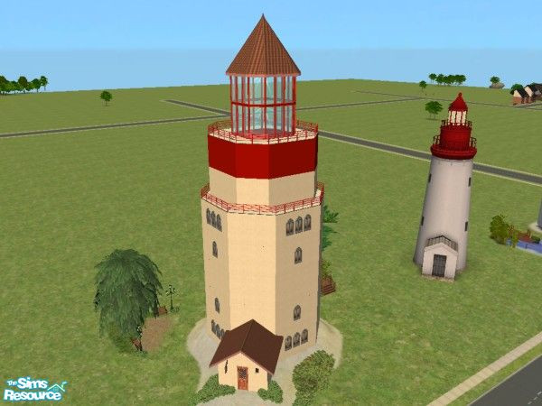 Sims 2 — Beacon Falls-The Beacon by lechapeau — Made to resemble the Maxis neighborhood decoration, this lighthouse sits