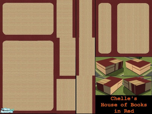Sims 2 — Chelle's House of Books in Red by Rogue4378 — Ever wanted a house made of books? With these walls and floors you