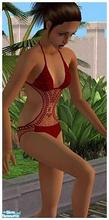 Sims 2 — Crocheted Swim Suit - Red by Dgandy — 