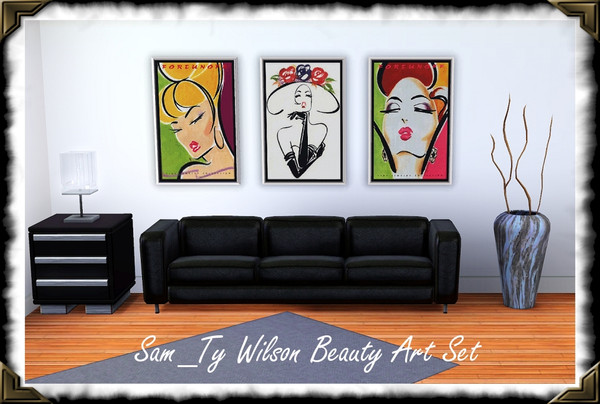 Sims 3 — Sam_Ty Wilson Beauty Art by frisbud — 3 poster set. Advertising art by one of my favorite artists, Ty Wilson.