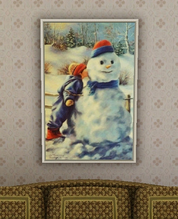 Sims 3 — Boy Kissing Snowman by CinderSim — A CinderSim Creation