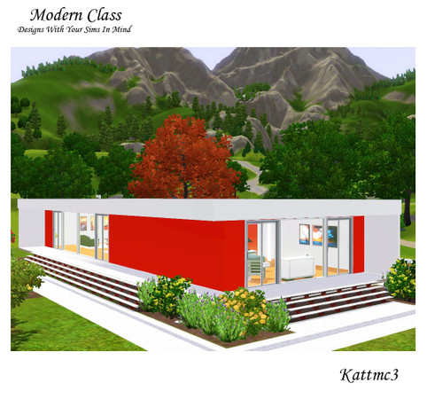 Sims 3 — Modern Class by kattmc3 — Welcome to your new ultra-modern home with one bedroom, one bathroom and loads of
