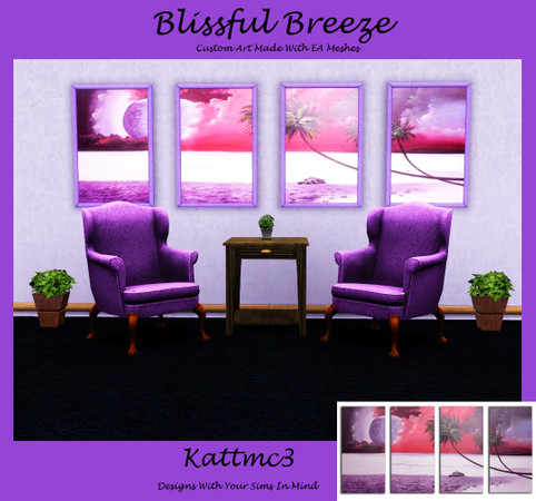 Sims 3 — Blissful Breeze by kattmc3 — Blissful Breeze is a 4 piece oil painting. Enjoy Kattmc3 TSRAA
