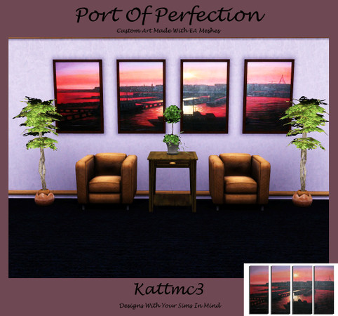 Sims 3 — Port of Perfection by kattmc3 — Port of Perfection is a 4 piece oil painting. You may notice a slight blur to